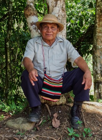 A Ngobe La Casona resident waiting outside the EBAIS.